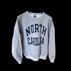 Champion 80's North Carolina Sweatshirt XL Gray Crewneck Pullover